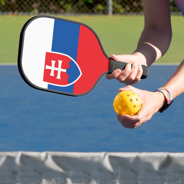 Slovakia flag pickleball paddle (Insitu)