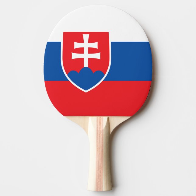 Slovakia Flag Ping Pong Paddle (Front)
