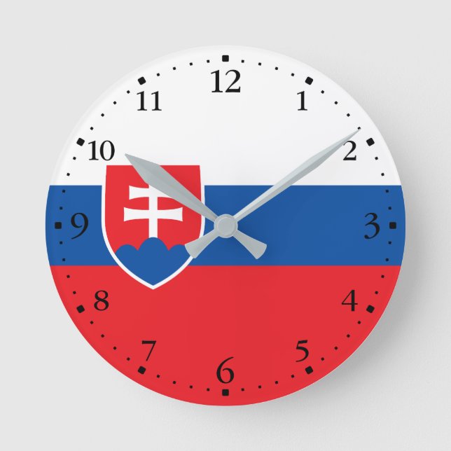 Slovakia Flag Round Clock (Front)