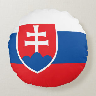 Slovakia Flag Round Cushion