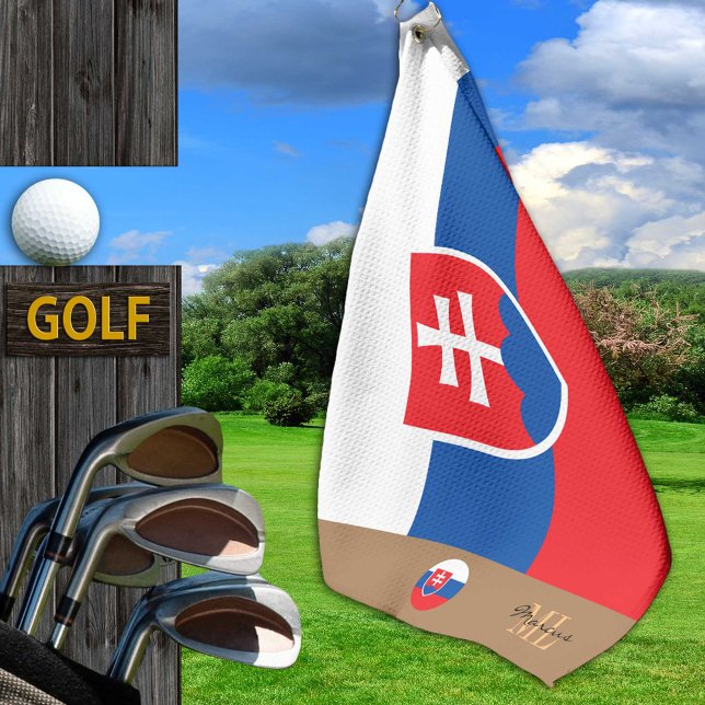 Slovakia flag & Slovakia monogrammed Golf Towel (Creator Uploaded)