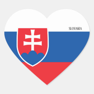 Slovakia Flag Splendid Patriotic Heart Sticker
