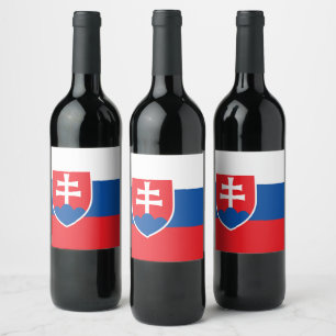 Slovakia Flag Wine Label