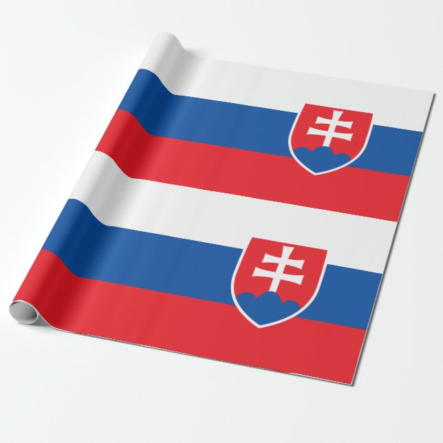 Slovakia Flag Wrapping Paper (Unrolled)