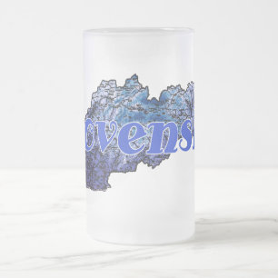 Slovakia Frosted Glass Beer Mug
