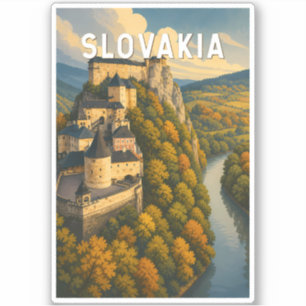 Slovakia Illustration Travel Art Vintage