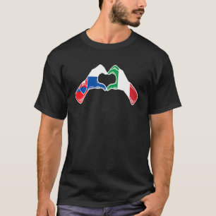 Slovakia Italy Flag  Slovakian Italian Heart T-Shirt
