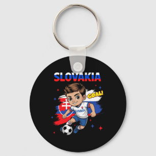 Slovakia Kid Goal Cartoon Slovenska Slovakian Flag Key Ring