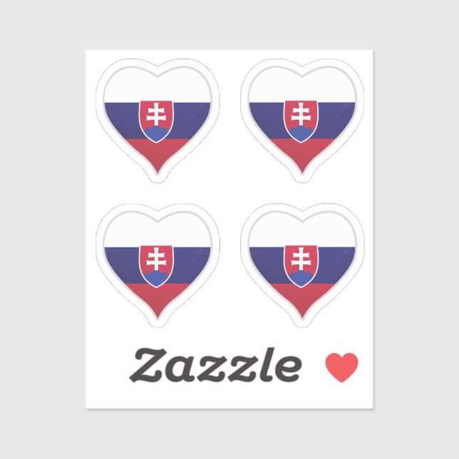 Slovakia love flag pride heart sticker (Sheet)