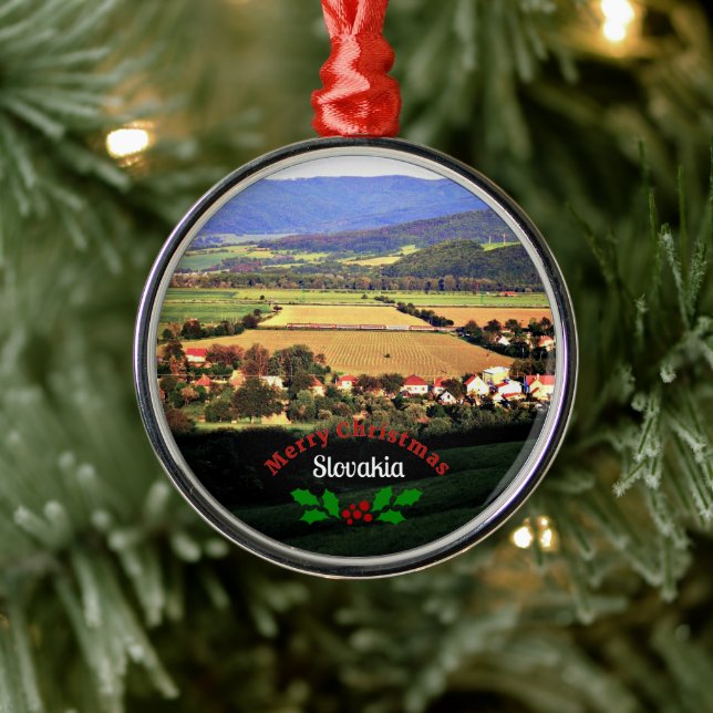 Slovakia, Merry Christmas, Metal Tree Decoration (Tree)