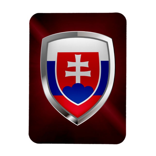 Slovakia Metallic Emblem Magnet (Vertical)