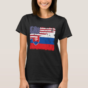 Slovakia Pride Slovakian American Flag Roots Herit T-Shirt