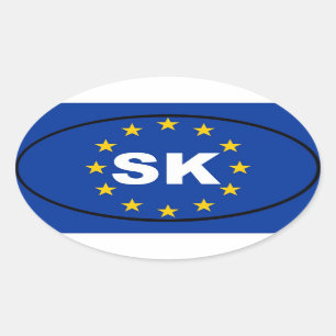 Slovakia SK European Union Oval Sticker