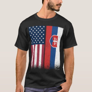 Slovakia  Slovak American Flags Proud USA Slovakia T-Shirt