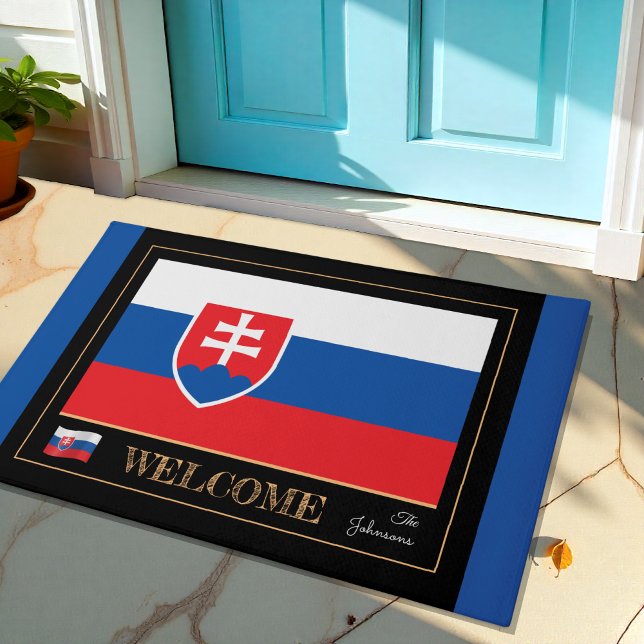 Slovakia & Slovak Flag house mats/sports Welcome Doormat (Creator Uploaded)