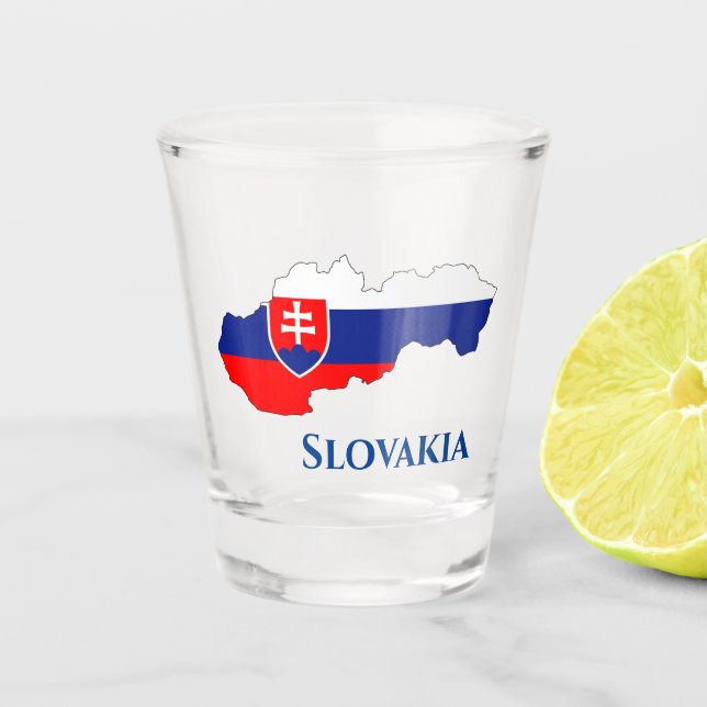 Slovakia Slovak Flag Map Shot Glass (Front)
