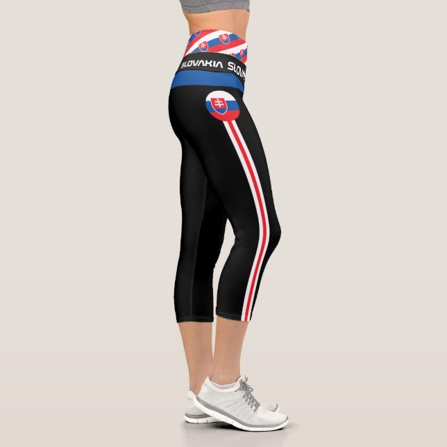 Slovakia & Slovakia Flag fashion, Fitness, Sports  Capri Leggings (Right)