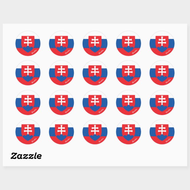 Slovakia & Slovakia flag patriots, holiday /sports Classic Round Sticker (Sheet)