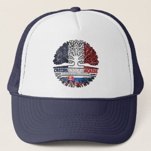 Slovakia Slovakian French France Tree Roots Flag Trucker Hat