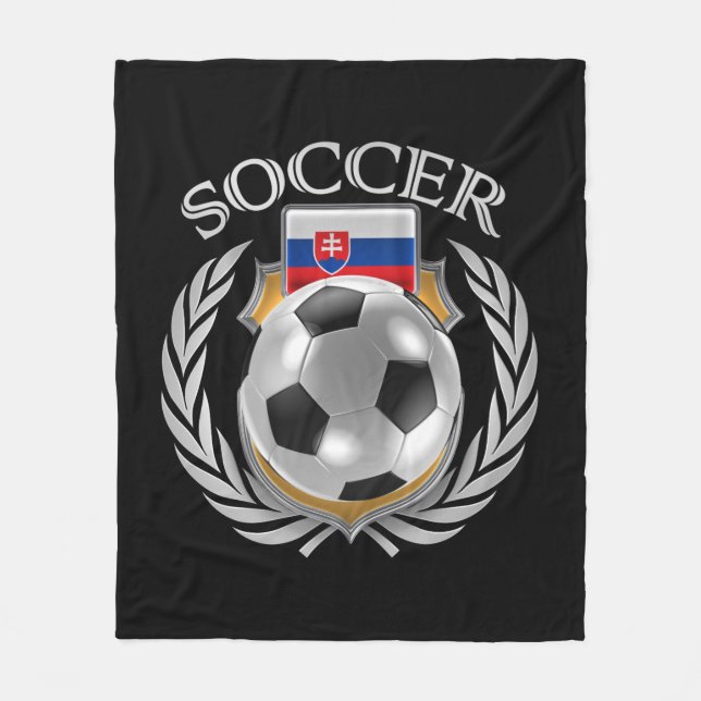 Slovakia Soccer 2016 Fan Gear Fleece Blanket (Front)