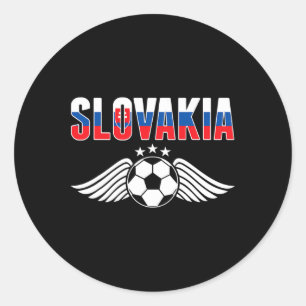 Slovakia Soccer Fans Jersey - Slovak Flag Footbyll Classic Round Sticker