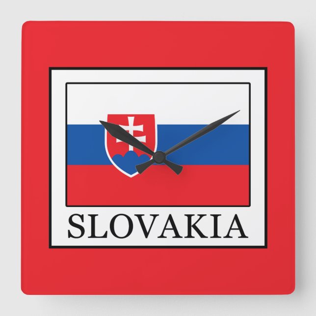 Slovakia Square Wall Clock (Front)