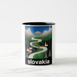 Slovakia travel poster Two-Tone coffee mug