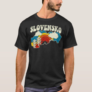 Slovakia Vintage Slovakian Country Rainbow Retro 7 T-Shirt