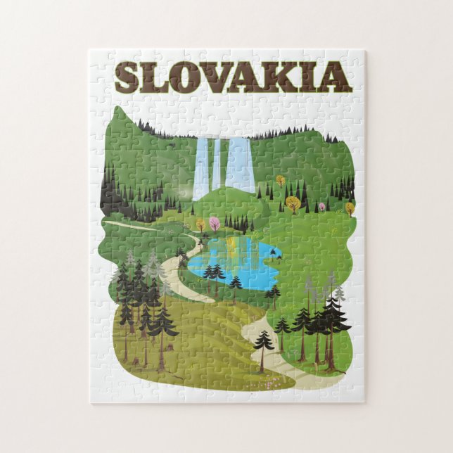 Slovakia Vintage style travel poster. Jigsaw Puzzle (Vertical)