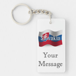 Slovakia Waving Flag Key Ring