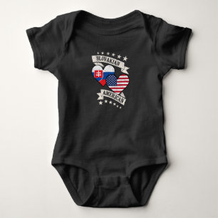 Slovakian American Heart Flags Slovakia America Baby Bodysuit