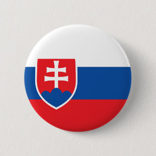 Slovakian flag 6 cm round badge