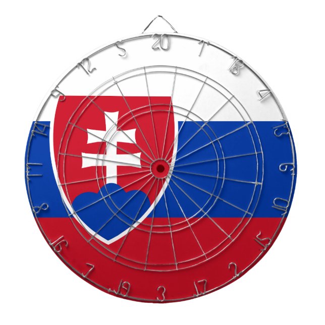 Slovakian Flag Dartboard (Front)