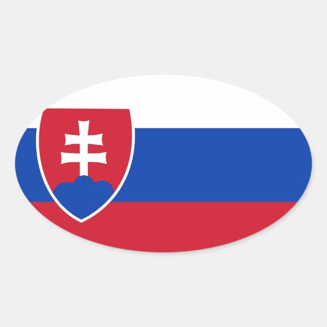 Slovakian Flag Oval Sticker (Front)