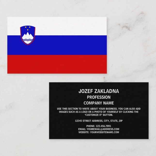 Slovene Flag, Flag of Slovenia Business Card (Front/Back)
