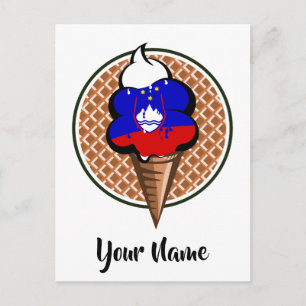 Slovene flag ice cream postcard
