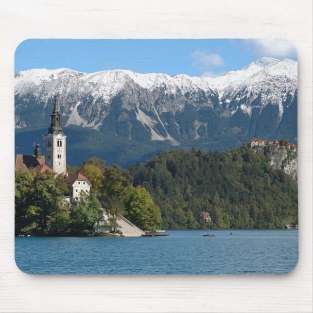 Slovenia, Bled, Lake Bled, Bled Island, Bled 2 Mouse Mat (Front)