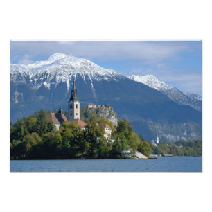Slovenia, Bled, Lake Bled, Bled Island, Bled Photo Print