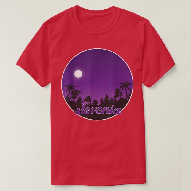 slovenia By night with Palms  T-Shirt (Design Front)