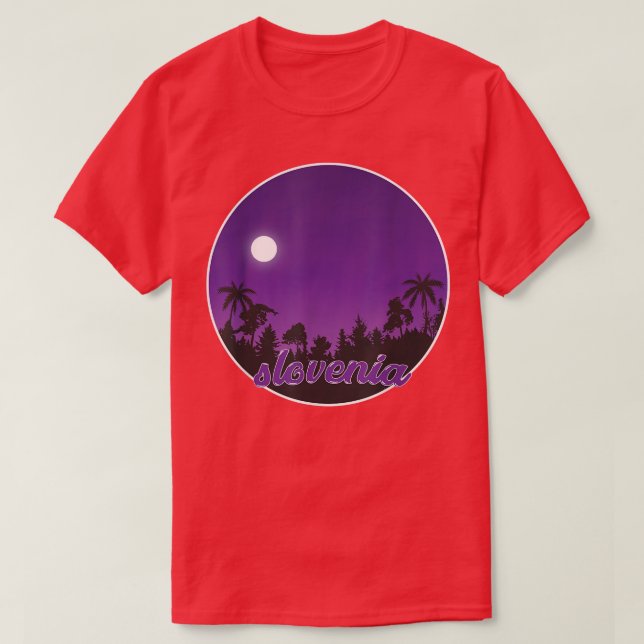 slovenia By night with Palms T-Shirt (Design Front)