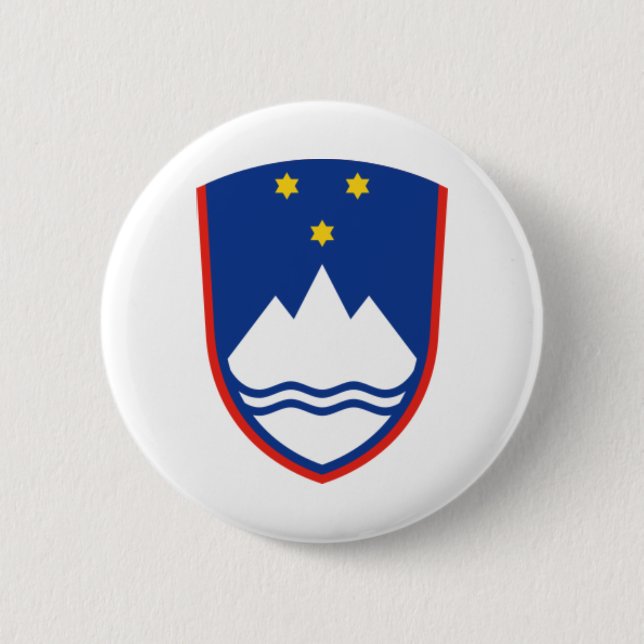 slovenia coat of arms 6 cm round badge (Front)