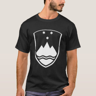 Slovenia Coat of Arms Symbol Black and White T-Shirt