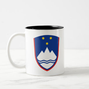 slovenia coat of arms Two-Tone coffee mug