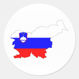 slovenia country flag map shape silhouette symbol classic round sticker