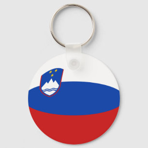 Slovenia Fisheye Flag Keychain