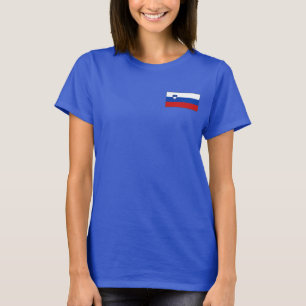 Slovenia Flag and Map dk T-Shirt
