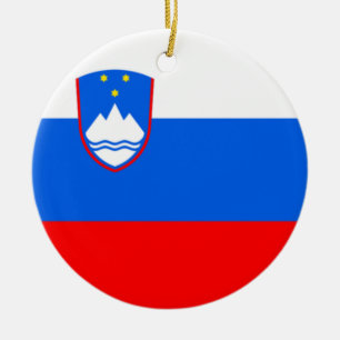 Slovenia Flag Ceramic Tree Decoration