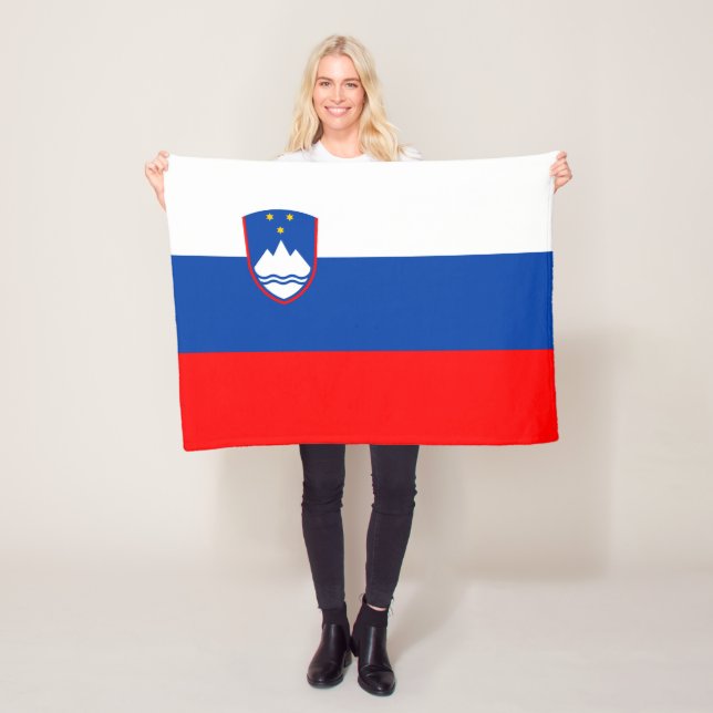 Slovenia Flag Fleece Blanket (In Situ)