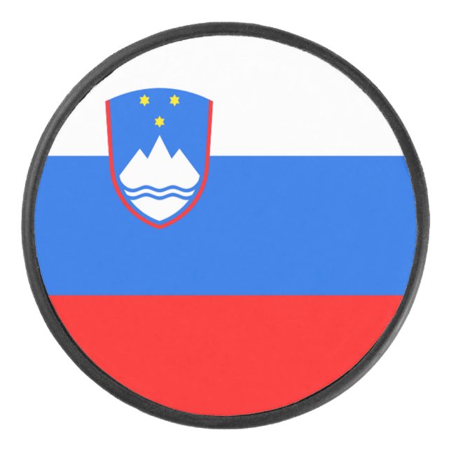Slovenia Flag Hockey Puck (Front)