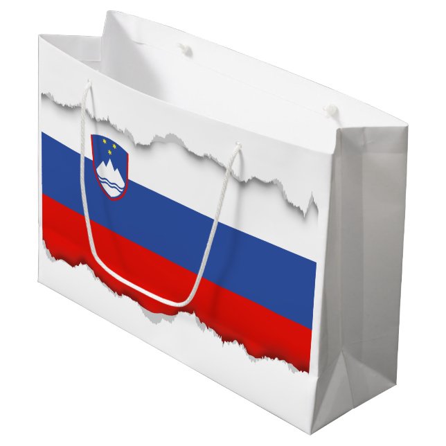 Slovenia Flag Large Gift Bag (Front Angled)